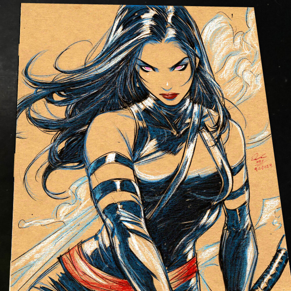 Psylocke Art Print Signed 8.5x11 | Art by Keyeske